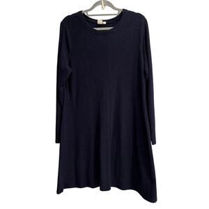 Gap Size XL Extra Large Navy Blue Chevron Knit Long Sleeve Dress